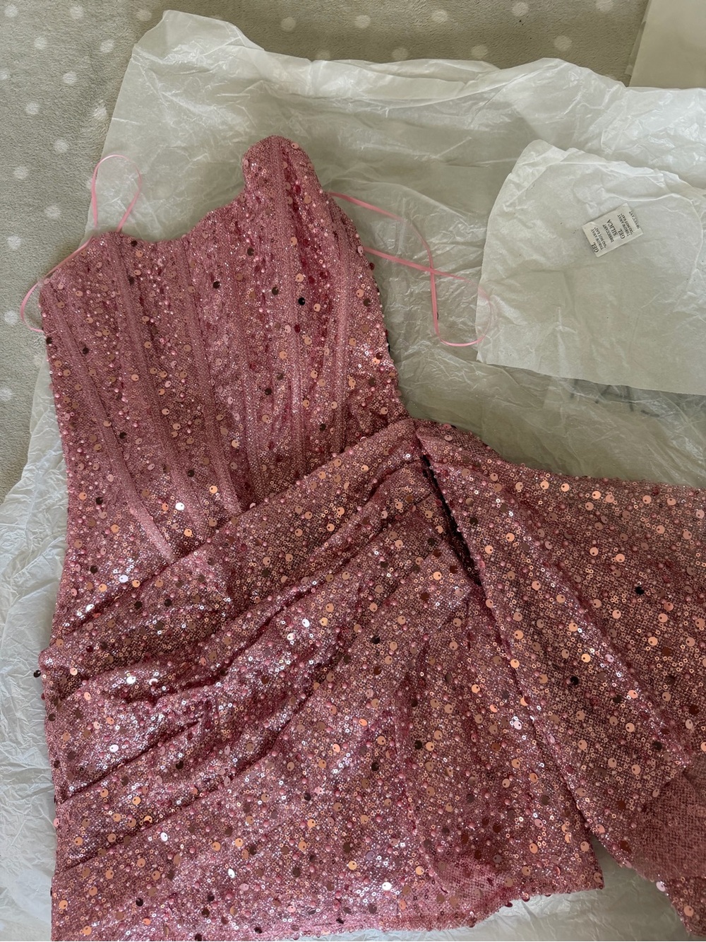 Fashion Nova Luxe Rose Pink Sequin Mini Dress